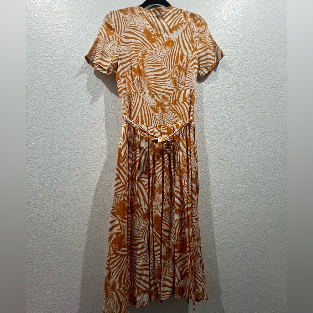 Orange Smocked Ruffled Midi Sundress - Picture 2 of 3